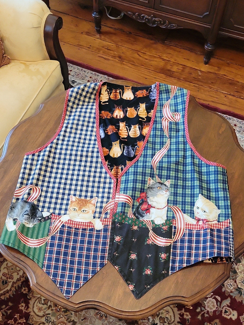 Vintage Holiday Cat Vest